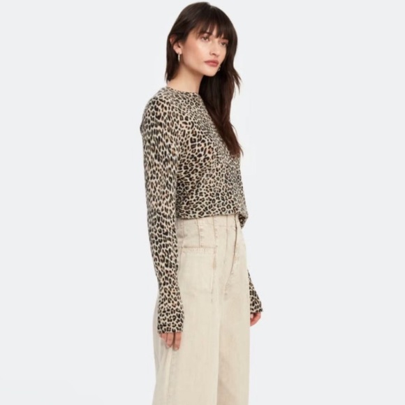 Zadig & Voltaire Lirius Leo CP 100% Cashmere Animal Print Leopard Sweater - Picture 2 of 8